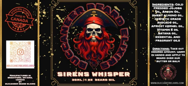 Siren’s Whisper Beard Oil – Cedarwood, Vetiver, Black Pepper, Tobacco, Bergamot & Patchouli